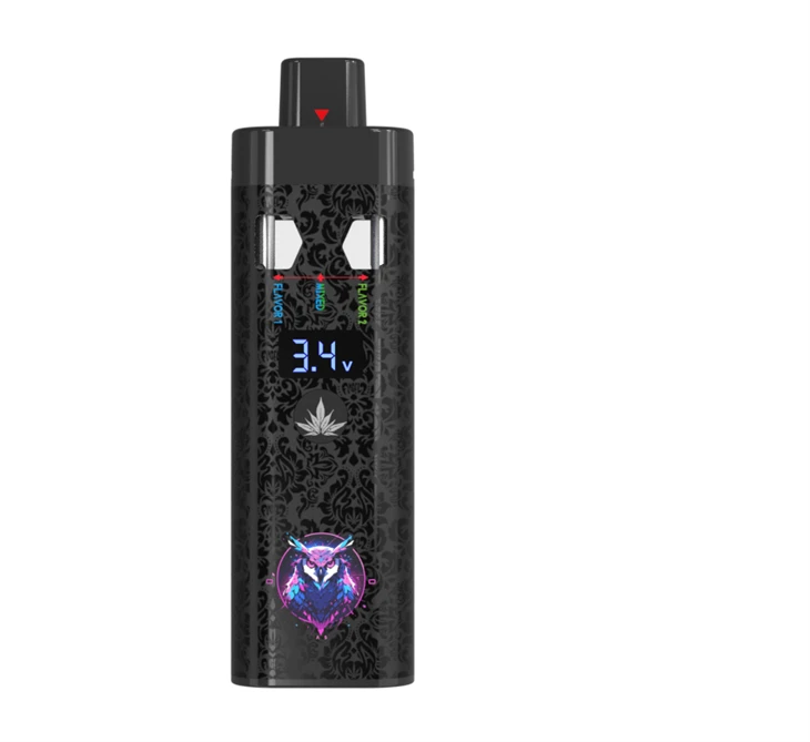 Pena Vape Sekali Pakai Slim 1ml/2ml Dengan Layar LED Untuk Delta8/CBD/THC/Minyak Tebal, Tegangan Dan Sisa Baterai